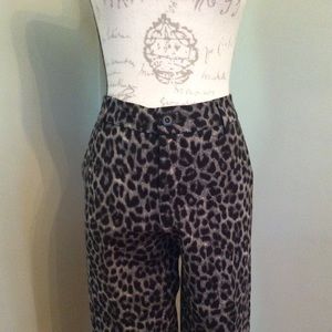 NWOT CAbi leopard print pants sz 8 $44